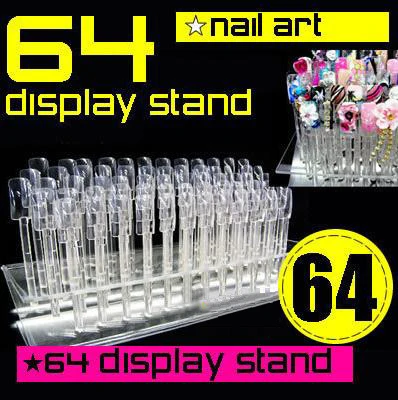 

64 Nail Art Practice & Display Stand Rack + stick