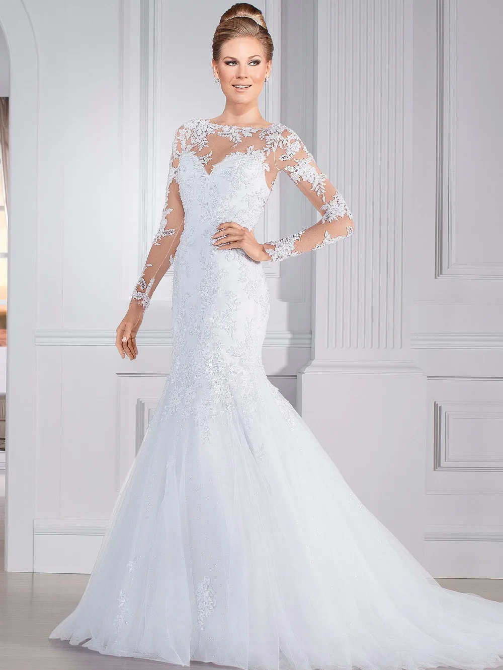 Wedding Long Sleeve Mermaid Wedding Dresses 17 best images about the dress on pinterest trumpet wedding gowns long sleeve lace mermaid ocodea