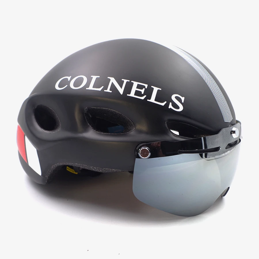 colnels road cycling bicycle helmet with glasses goggles triathlon