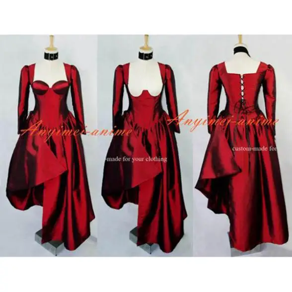 Sexy Gothic Lolita O Dress The Story Of O With Bra Satin Maid Dress Cosplay Costume Custom made