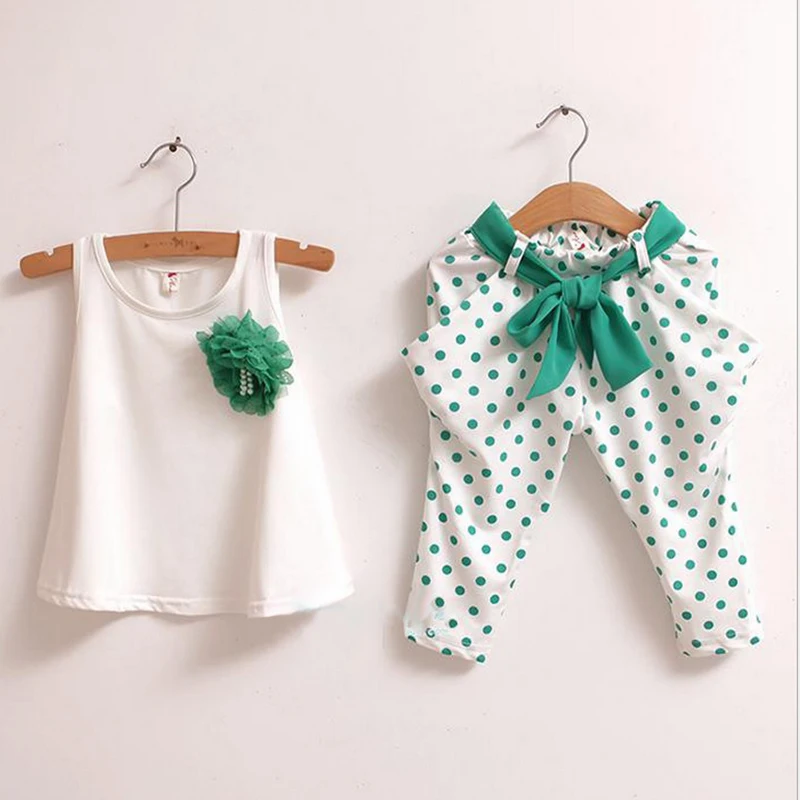 

Ciyekfu Baby Children Clothes Sets2019 Girl Clothes Summer T shirt+Dot pant Kids Clothing Sets Girls Short Sets