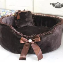 Кружевная овальная собака теплая подстика для животных гнездо кошка кровать для домашних животных матрац для домашних животных, кровати для собак, шоколадный и коричневый собачий шезлонг, не с подушкой