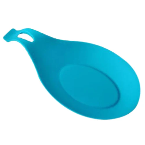 

Kitchen Heat Resistant Silicone Spoon Rest Utensil Spatula Holder Kitchen Tool-blue
