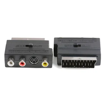 

10pcs/lot RGB Scart 20 Pin Male to 3 RCA AV Female + S Video Adapter Converter