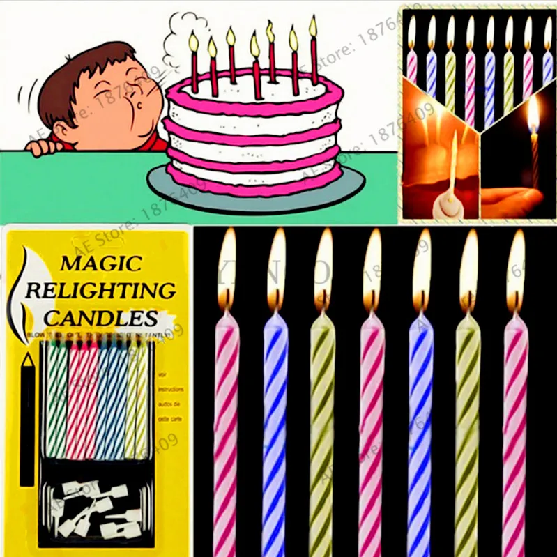 Creative birthday candle that won't blow out funny tricky candle