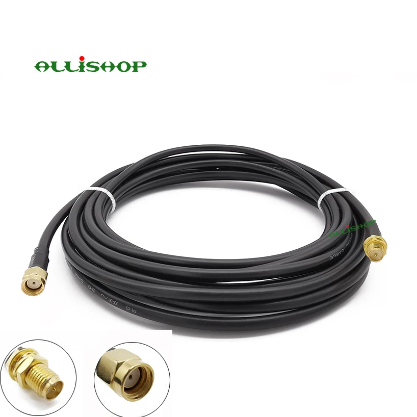 Rf coaxail кабель RP sma female и SMA male Удлинительный Кабель RG 58 50 Ом 3 метра для