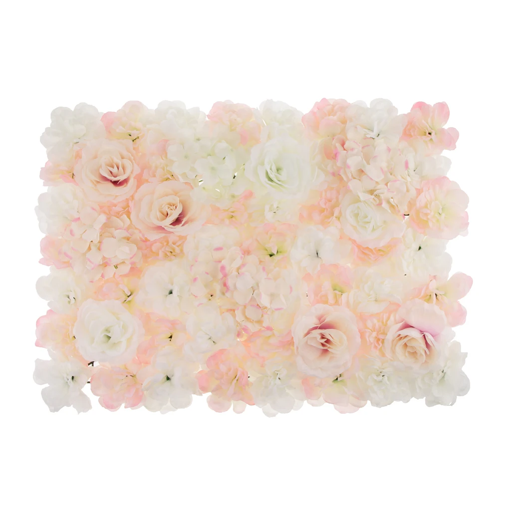 Pieces of 5 Artificial Silk Flower Wall Panel Fake Flower Arrangement for Home Shop Wedding Background Decor Photo Props