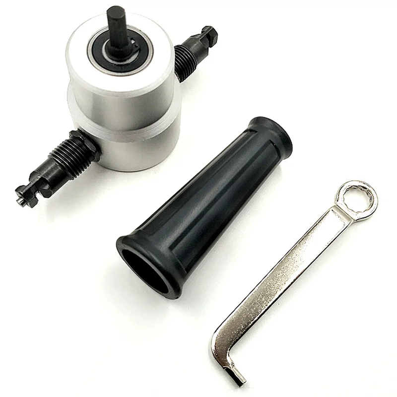 Skup Nibble podwójna blacha z łbem do cięcia metalu Nibbler piła wycinarka zamocowanie wiertła narzędzie rozdzierak karoserii