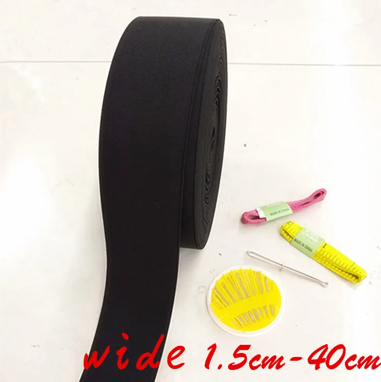 40cm Wide Latex Black Thread Elastic Band bing Ribbon Bias Binding