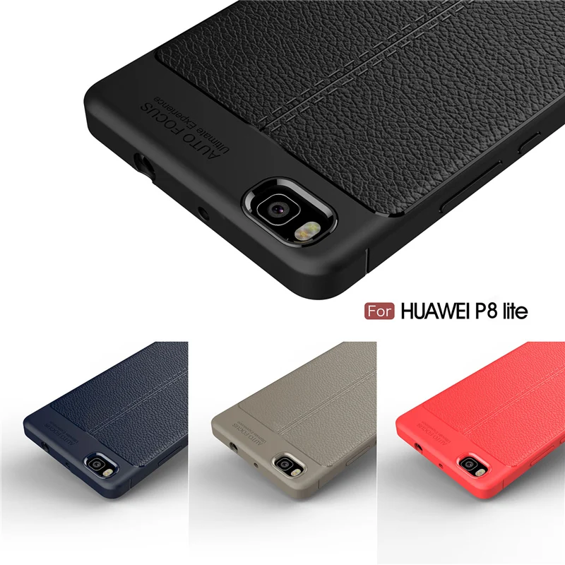 Litchi cortex silicone case for Huawei P8 lite  (9)
