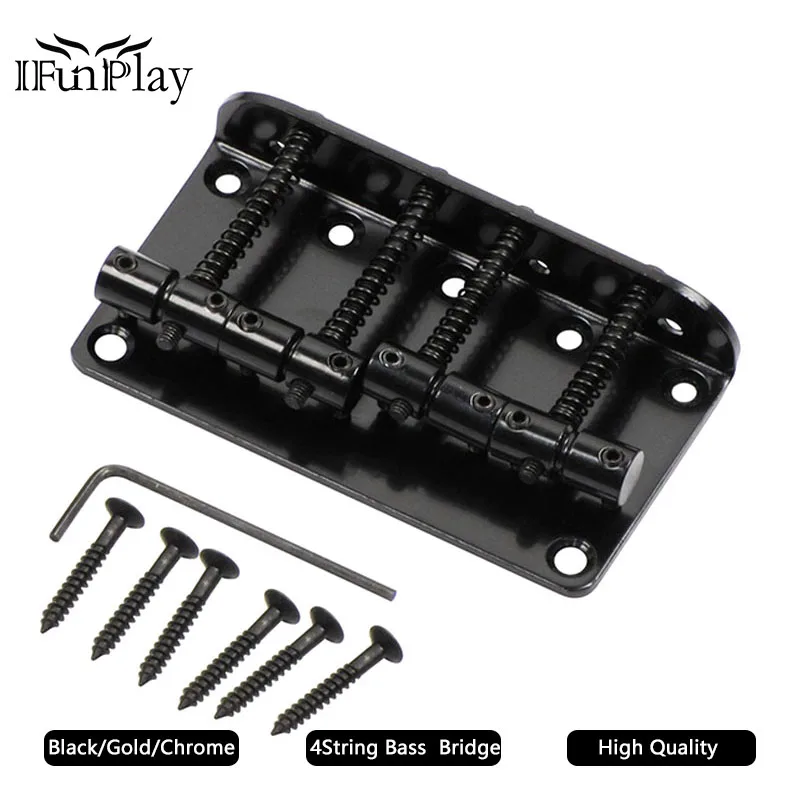 

Metal Vintage Bass Bridge 4 String Electric Bass Bridge Chrome for J Bass Saddle Part Tailpiece Guitar Parts Replacement
