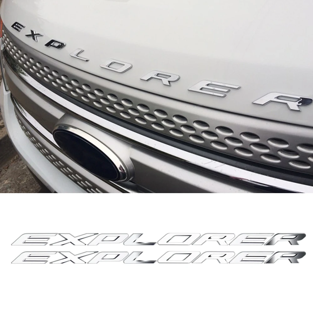 

New Bright Silver Car Hood Sticker for Ford Focus Fusion Fiesta ST Explorer Emblem Badge Sticker Front Head Car Sticker Decor