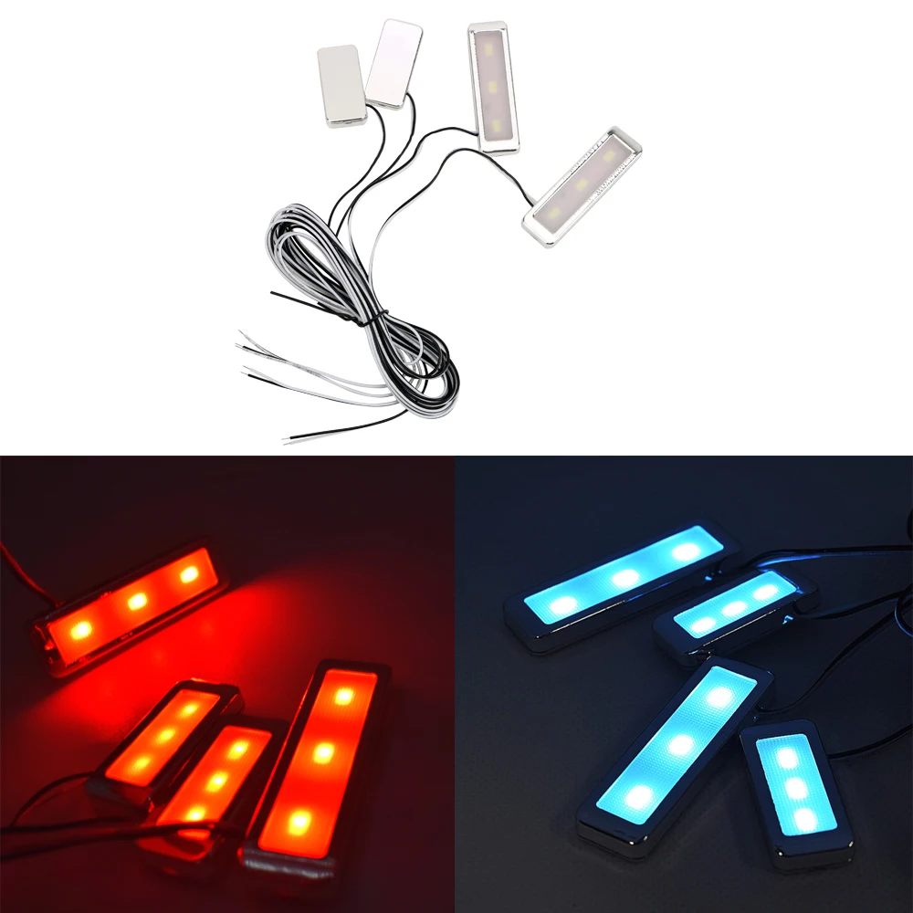  LEEPEE Armrest Inner Bowl Lights Decorative 4pcs Cool Door Handle Lighting 3 LEDs Car-styling Auto  - 33051505392