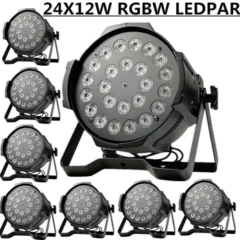 

8pcs/ 24X12W RGBW LED PAR Light dmx512 control DJ light professional stage equipment led wash light