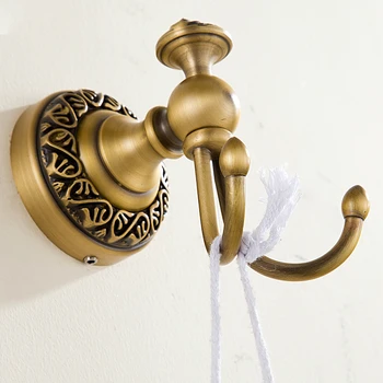 

Antique Brass Bronze Robe Hooks Clothes Hook European Brushed Carved Hanging Hook Bathroom Hardware sets Products gr42