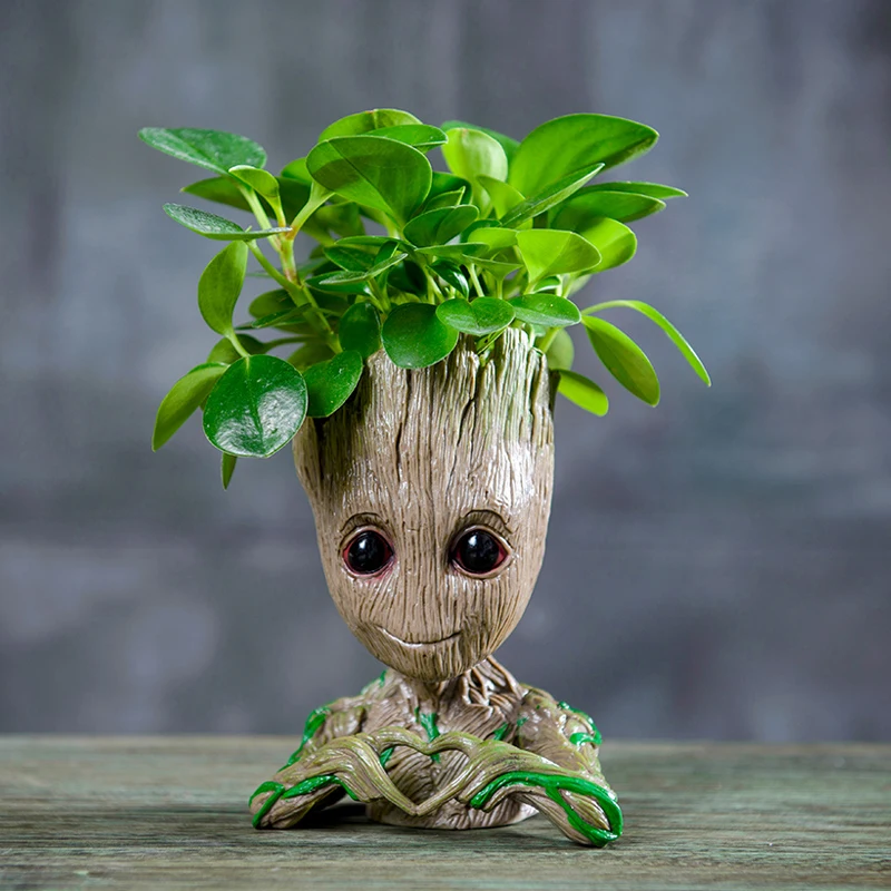 Funny Groot Plants Pot With Love Heart Home Ornaments Desktop Decoration Accessories Girl Friend Gifts Figurines Home Decor