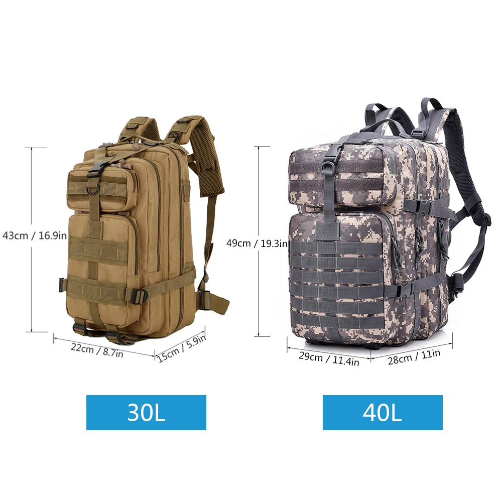 Lixada 30L/40L حقيبة ظهر للهجوم الجيش رخوة علة خارج حقيبة حقيبة السفر للتنزه في الهواء الطلق التخييم الصيد العسكرية Tacticals حقيبة Lixada 30L/40L حقيبة ظهر للهجوم الجيش رخوة علة خارج حقيبة حقيبة السفر للتنزه في الهواء الطلق التخييم الصيد العسكرية Tacticals حقيبة