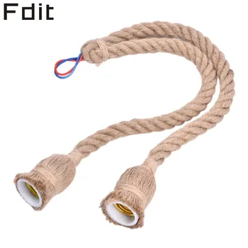 

Vintage Rope Pendant Lamp Base E27 Light Holder Creative Loft Personality Industrial Without Bulb