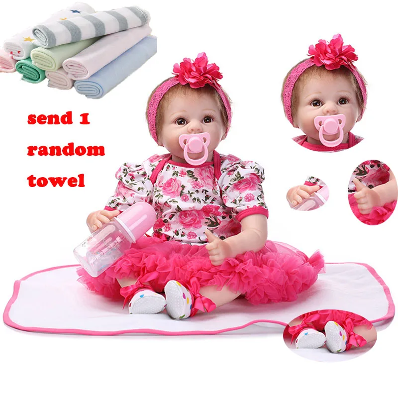 

NPK 55cm Silicone Reborn Baby Dolls Reborn Dolls Simulation Baby Toddler Doll Soft Cotton Body Doll Toys For Kids