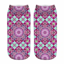 Уникальный дизайн женские носки Мандала летние розовые 3D Носки с рисунком короткие носки модные удобные хлопковые носки