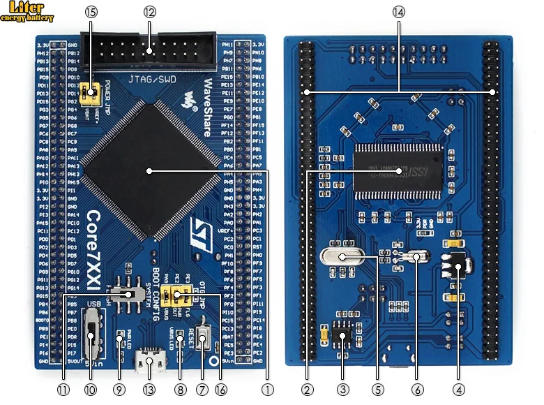 Материнская плата STM32 Core746I для STM32F746IGT6 с полным IO-расширителем 1024 КБ встроенная