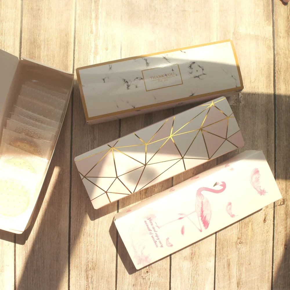 

Gold Pink Diamond Flamingo Marble Design 10pcs 21.5*7*5 Cm Paper Box Candy Cookie Soap Chocolate Party Birthday Gift Packaging