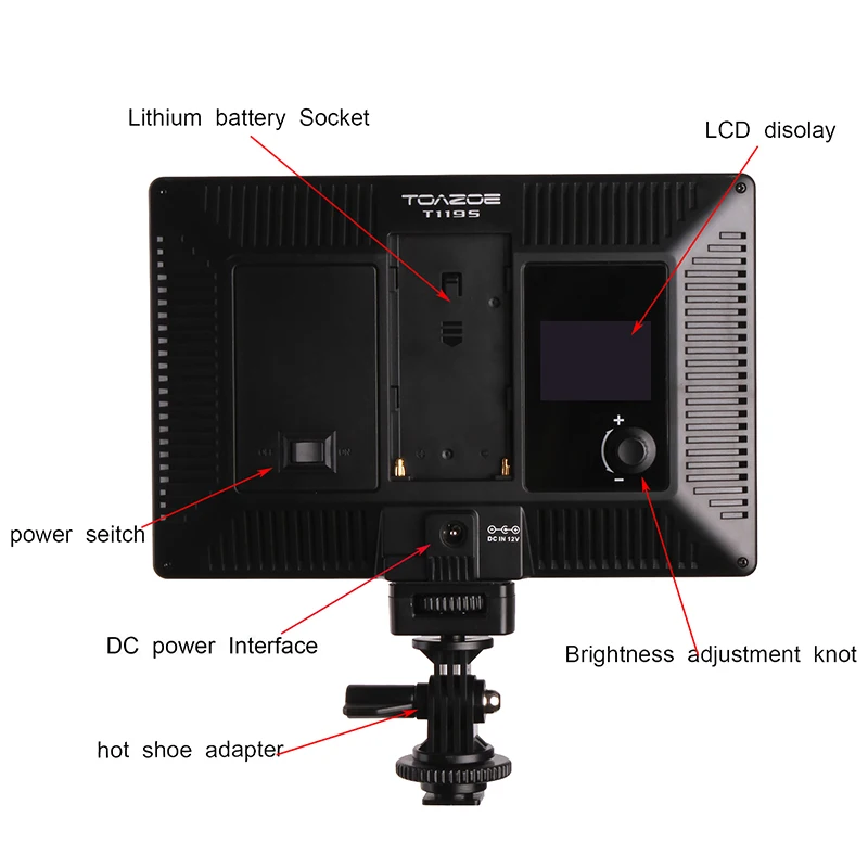 Goede Toazoe T119S Led Video Licht Ultradunne Lcd Bi Color Dimbare Dslr Studio Led Lamp Panel   F550 batterij + Lader Voor Camera Dv