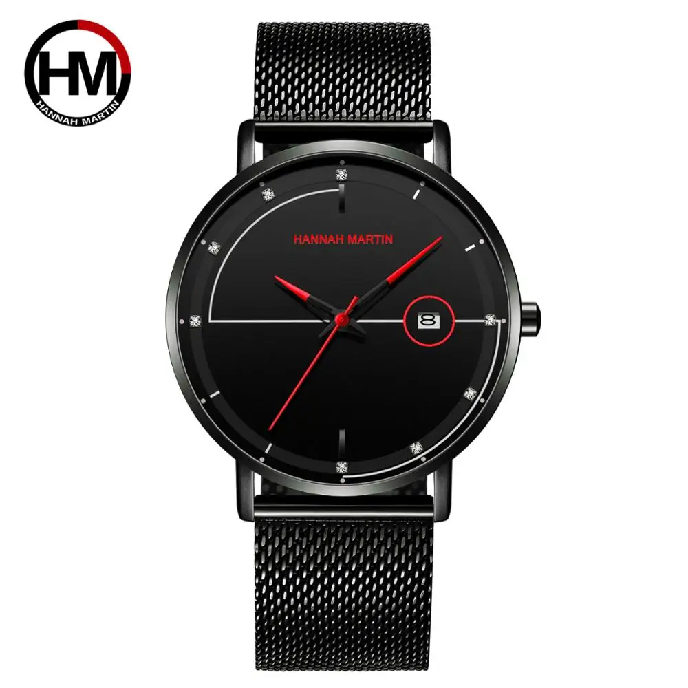 

Relogio Masculino Hannah Martin Mens Watches Top Brand Luxury Fashion Ultra Thin Date Business Quartz Wrist Watch Clock Man saat