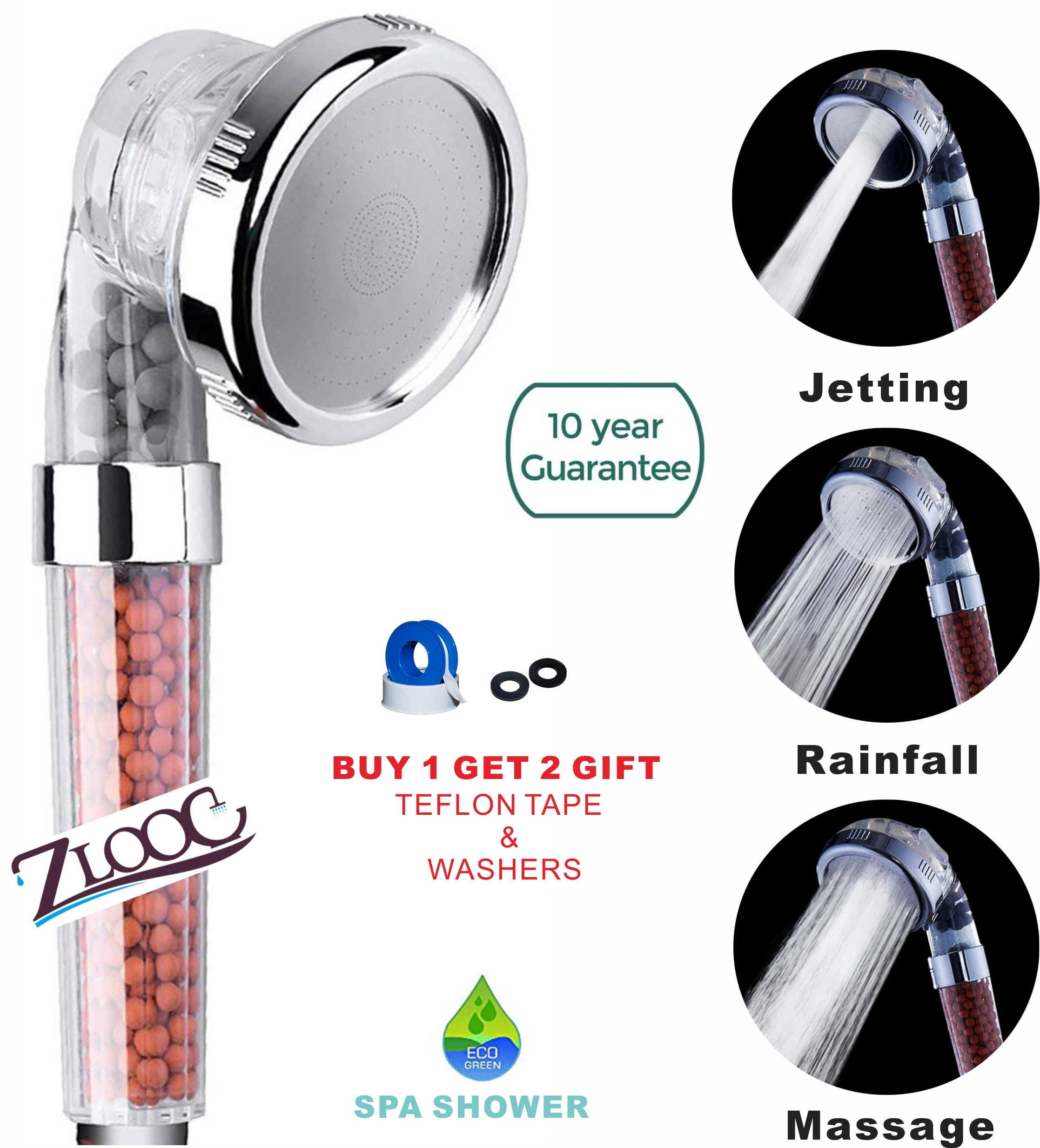 

Hot 2019 Eco 3 Mode Anion Filter SPA Shower High Pressure Water Saving Laser Shower Head Perfect Adjustable Jetting Handheld