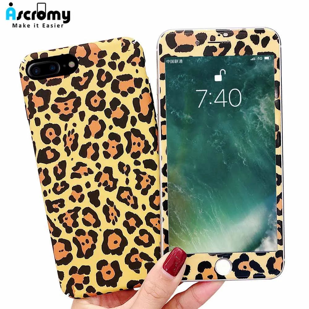 Жесткий чехол для телефона Ascromy с леопардовым принтом iPhone XS Max XR X 8 7 6 6S Plus Защитное