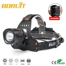 BORUiT Zoom налобный фонарь XML-L2 светодиодный налобный фонарь 5 режимов RJ-2157 внешний аккумулятор Головной фонарь для кемпинга охотничий фонарик на 18650 батарею