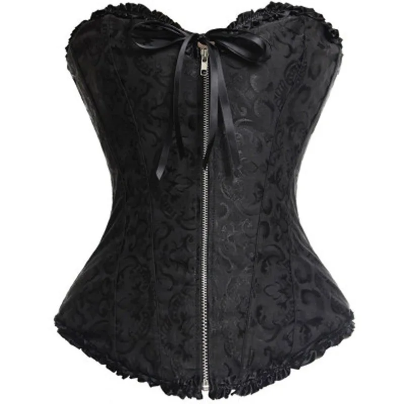 Steampunk Corsets Sexy Womens Plus Size Overbust Corset Gothic Bustiers Lace Strapless Bustier 