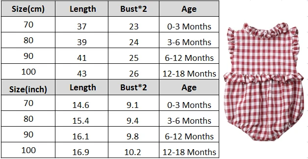 Одежда для новорожденных и маленьких девочек клетчатый Боди без рукавов с оборками и пуговицами, Детские повседневные милые топы из хлопка с круглым вырезом
