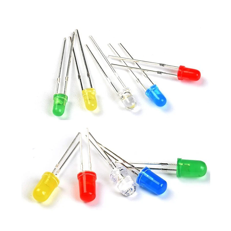

New 300Pcs/box 3mm 5mmLED Light Assorted Kit Red Green Blue Yellow White LEDs Diode Set LED DIY Lamp kits