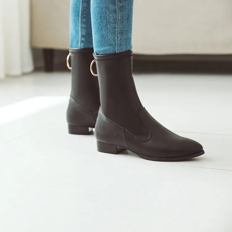 

Big Size 11 12 13 14 15 16 17 Fashion Fashion Short Back Zipper Martin Boots Elastic Slim Socks and Boots