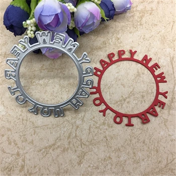 

Happy New Year Metal Cutting Dies Stencils for DIY Scrapbooking/photo album Decorative Embossing DIY Paper Cards