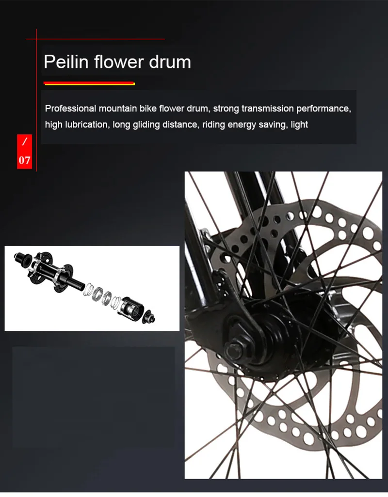 Best Adult Mountain Bike 24-Inch Single-Speed Two-Disc Brake Shock Absorber Student Mountain Bike 8