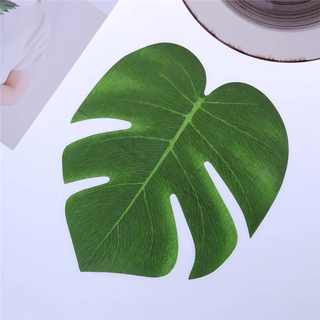 12pcs 20x18cm Artificial Tropical Palm Leaves Simulation Leaf For Hawaiian Luau Party Jungle Beach Theme Party Decorations