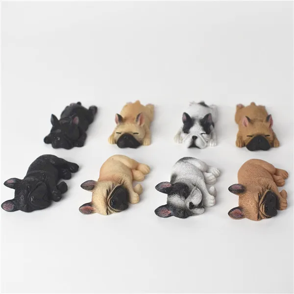 French Bull Dog Sleeping Lazy Pets Fridge Magnets PVC Figures Toys Car Home Office Decoration Gifts - S 5
