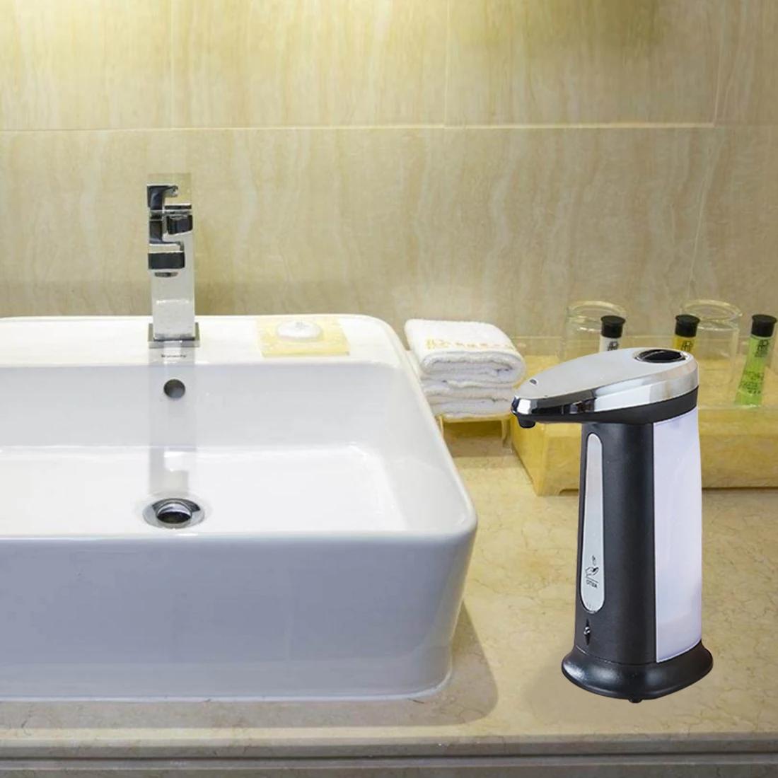 

1pcs 400Ml ABS Electroplated Automatic Liquid Soap Dispenser Smart Sensor Touchless Sanitizer for Kitchen Bathroom