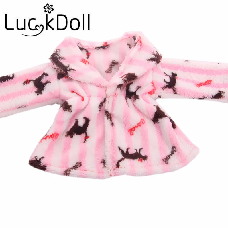 LUCKDOLL бархатная одежда с принтом подходит 18 дюймов Американский 43 см детская кукла одежда аксессуары, игрушки для девочек, поколение, подарок на день рождения - Цвет: N69