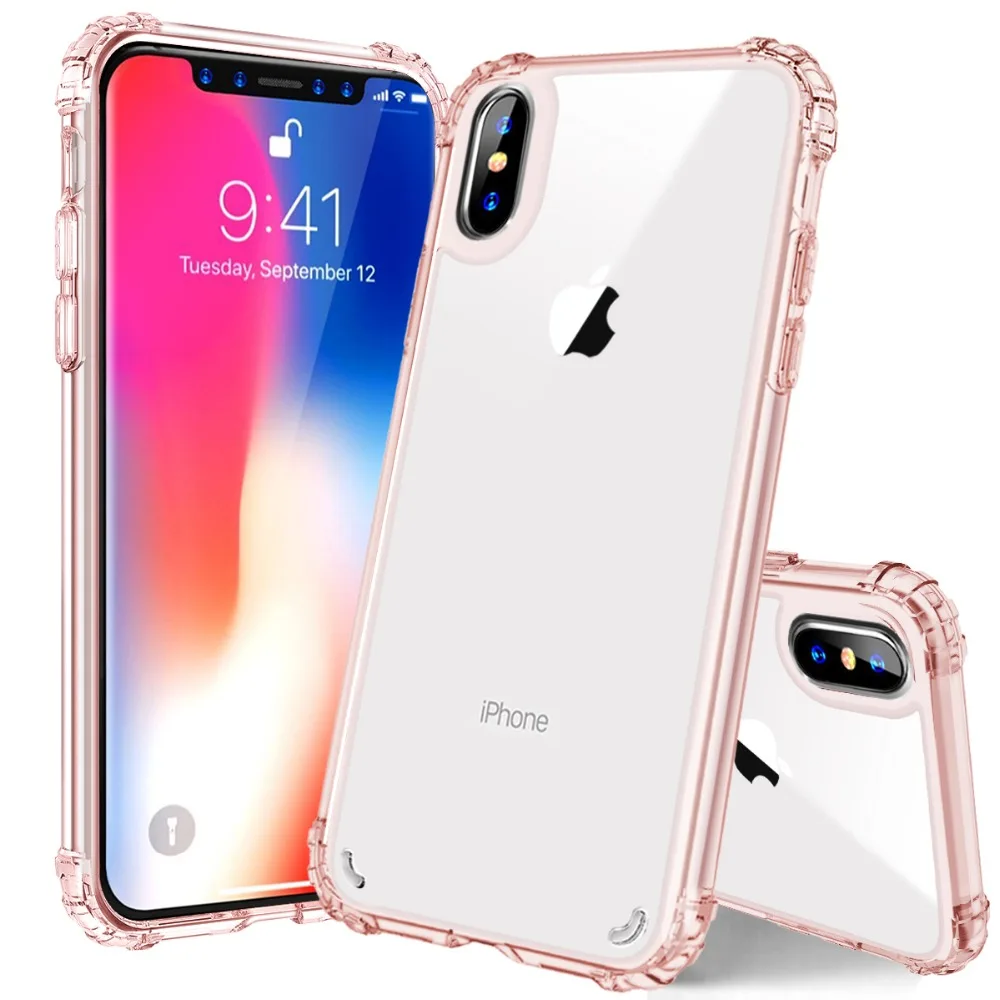 

For Funda iPhone XS Case Crystal Clear Hard PC TPU Bumper 4 Corners Shockproof Protection Compatible for iPhone XS Max XR Cover
