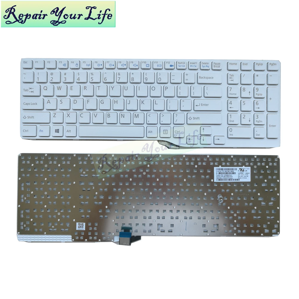 Ремонт вас жизнь Клавиатура ноутбука для Fujitsu LifeBook AH566 AH756 AH766 AH557 AH575 США Клавиатура белый Прямая поставка