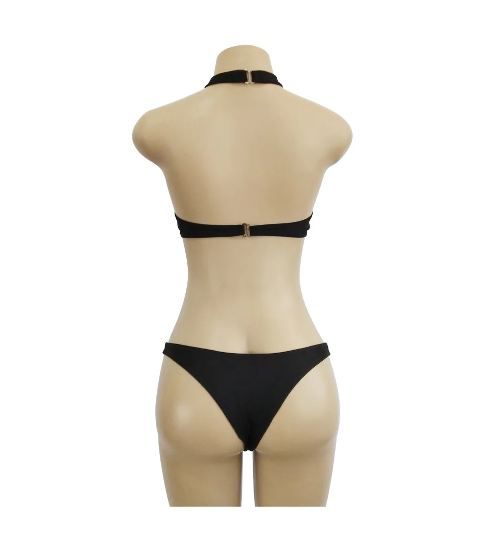 Sexy Brazilian Bikini Push up Swimwear Women 2019 Solid Swimsuit Bathing Suit Women Low Waist Black Plus Size Bikinis set Biquini (6)