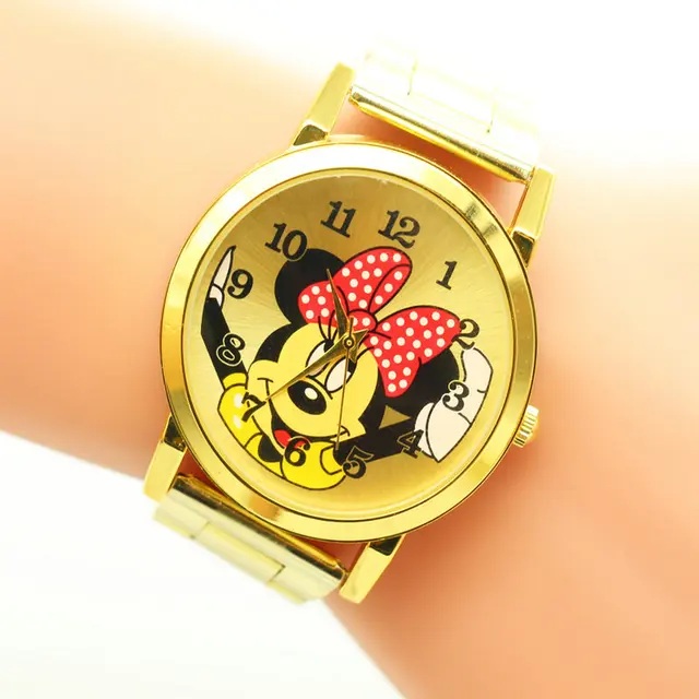 Hot Fashion Mickey Watch Women Full Steel Quartz Ladies Wrist Watches Crystal Fa Hot Fashion Mickey Watch Women Full Steel Quartz Ladies Wrist Watches Crystal Fa