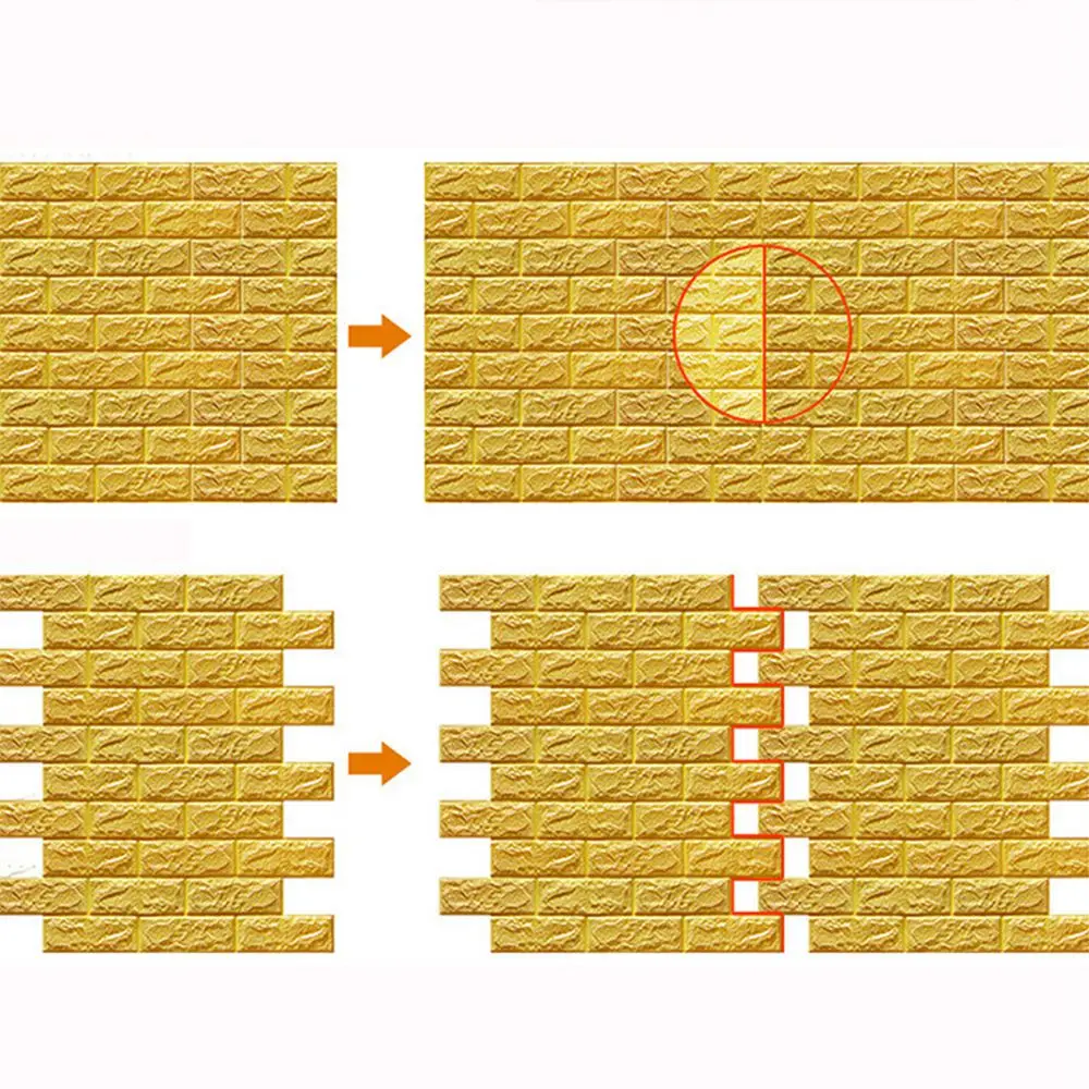 3D кирпичная текстурированная настенная наклейка, настенные панели, наклейки, самоклеющиеся водонепроницаемые обои из пены для ТВ, дивана, фона, художественный декор стен