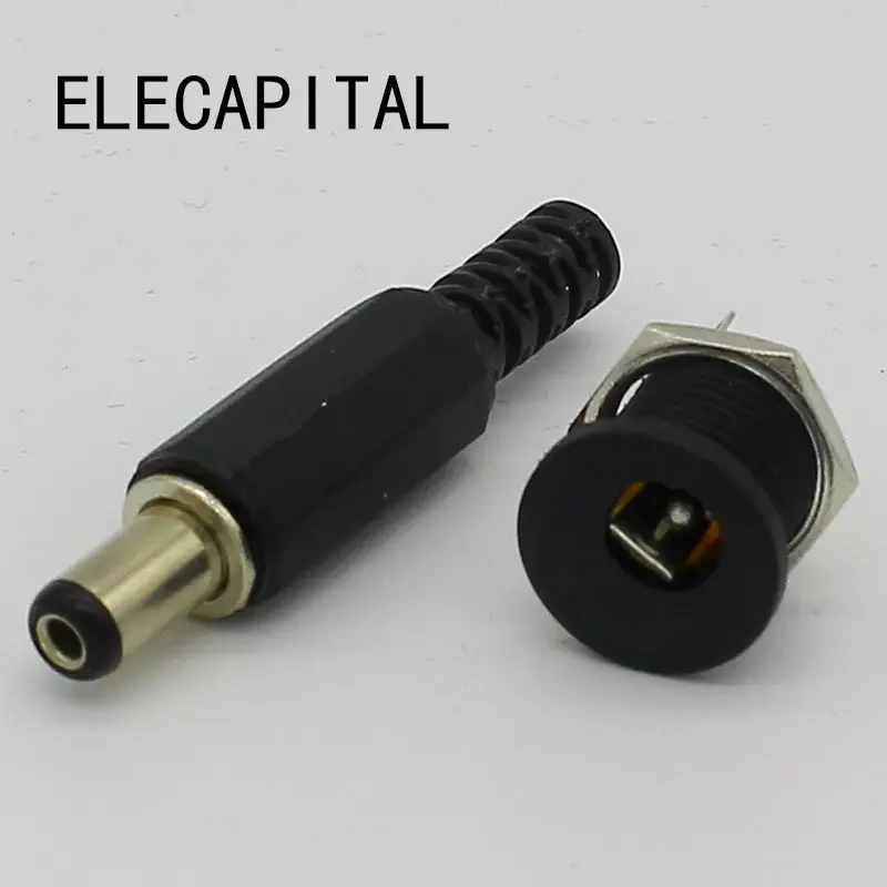 5.5X2.1mm DC Power Female Plug Jack + Male Plug Jack Socket Adapter Connector 5.5X2.1mm DC Power Female Plug Jack + Male Plug Jack Socket Adapter Connector