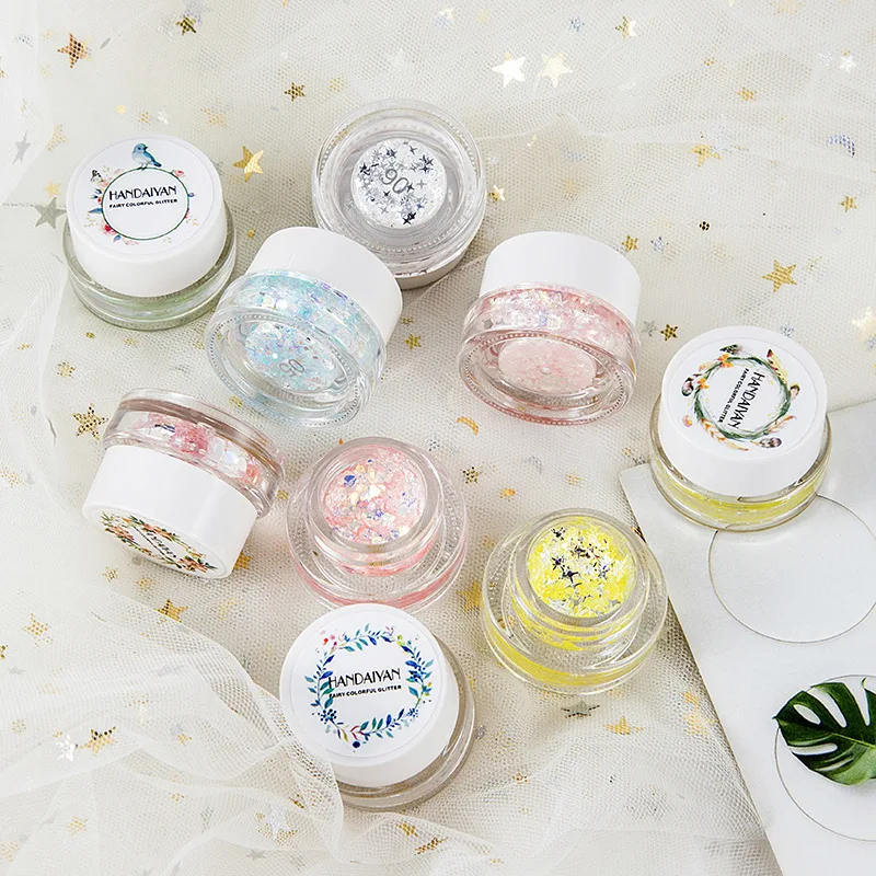 Diamond Mermaid Highlighter Eye Shadow Palette Sequins Gel Festival Waterproof Makeup Glitter Eyeshadow Hair Eye Glitter Glue