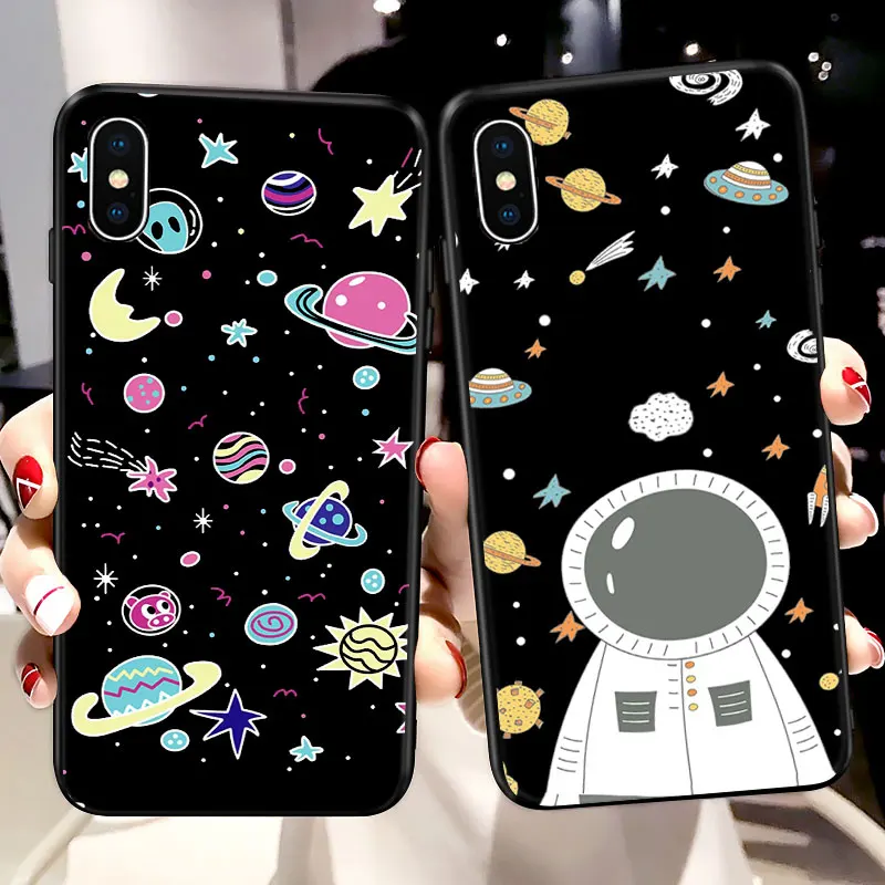 

Cool Stars Astronaut Silicone Phone Case For Xiaomi 9 Space Moon Tumblr Case For Xiaomi mi a1 a2 9 8 lite Case Cover