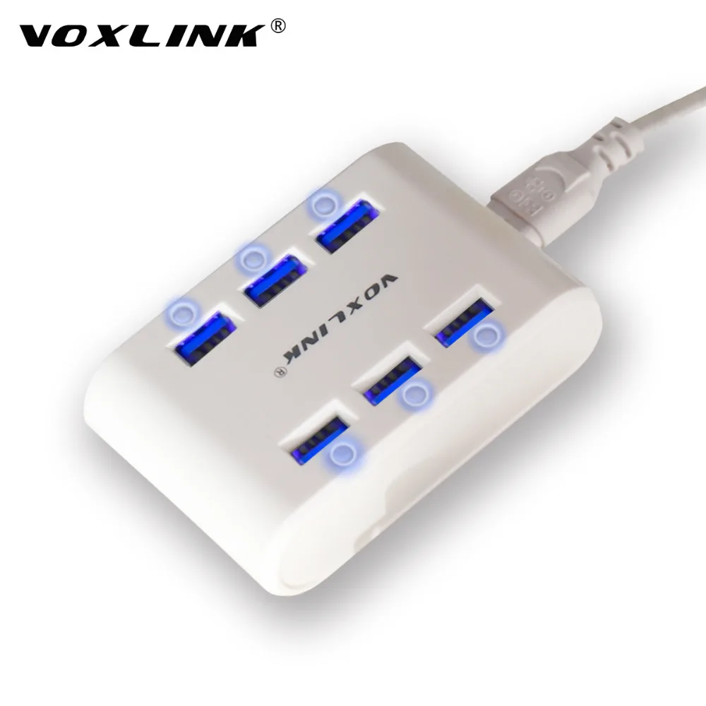 

VOXLINK 24W 4.8A 6-Port USB Charging Station Mini Portable Multi Port USB Charger Hub Power Station for iPhone iPad Tablet